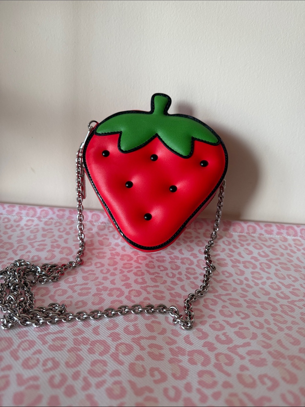 Hello kitty kate spade Red & Green Strawberry Mini Crossbody